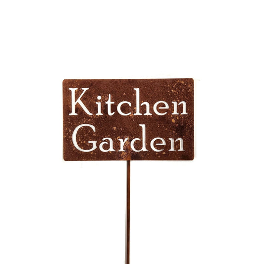 Kitchen Garden rusty garden stake sign