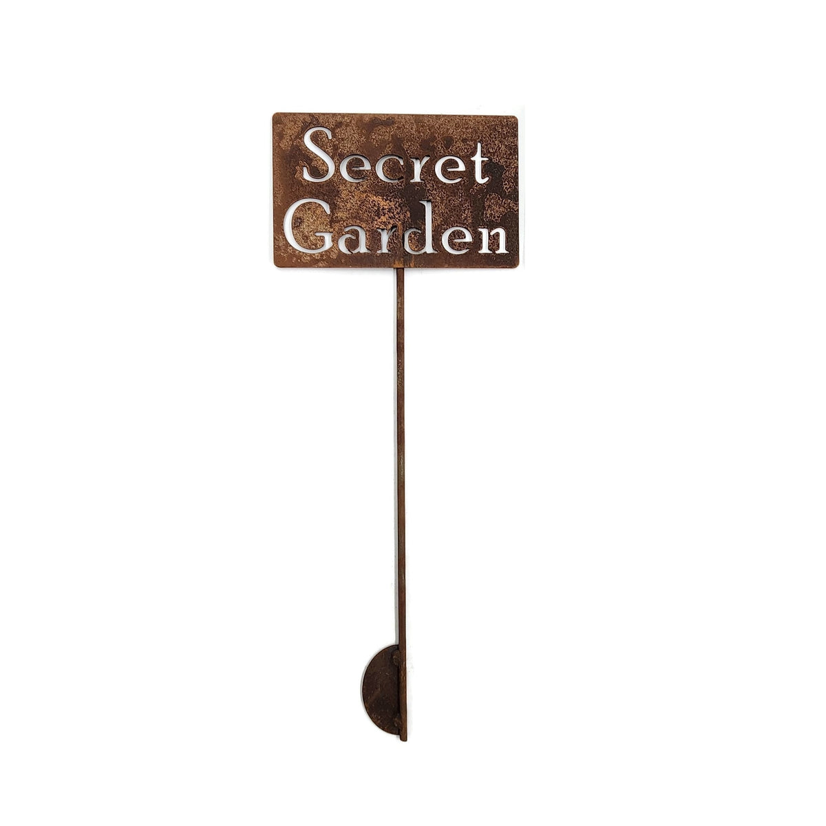 Secret Garden rusty garden stake sign
