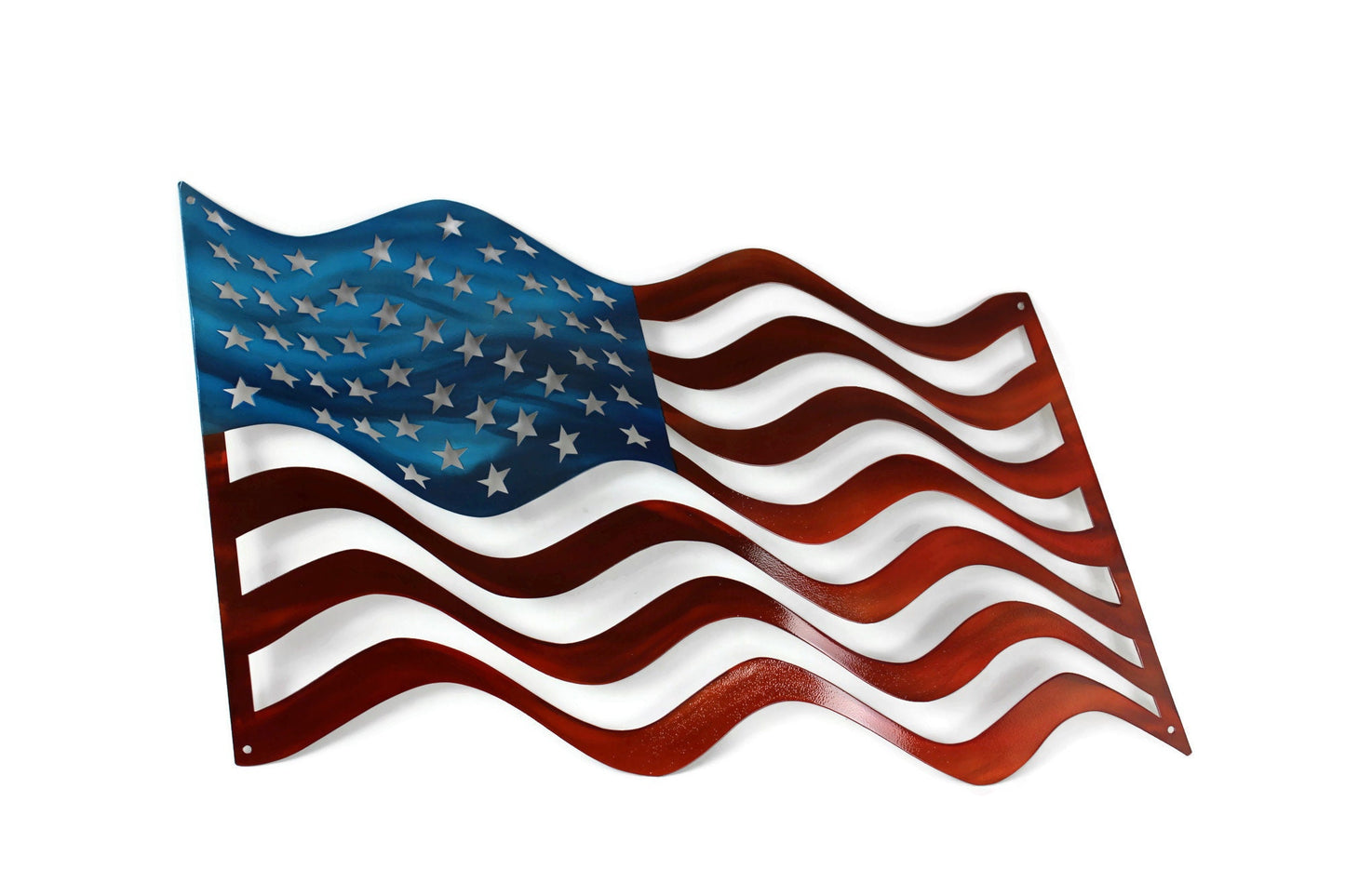 Waving Flag Metal Stainless Steel Sign 25 Inches Wide