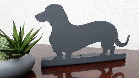Wiener Dog Dachshund Tabletop Metal Home Decor 10.75 Inches Wide