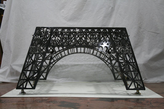 Steel Eiffel Tower coffee table base in clear coat