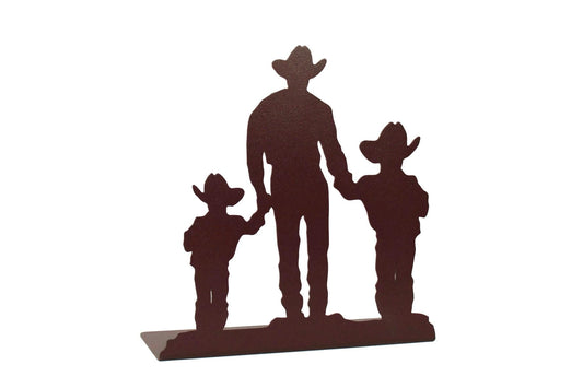 Cowboy and Sons Silhouette Free Standing Metal Cowboy Western Decor 10 Inches Tall