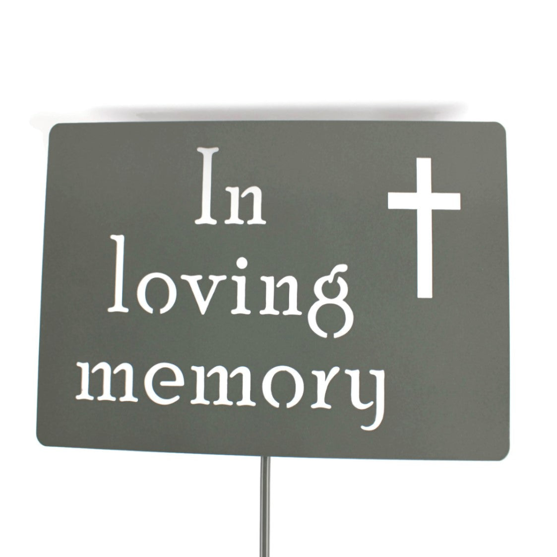 In loving memory Metal Garden Stake Grave Marker Memorial Cross Sign 23 to 48 Inches Tall