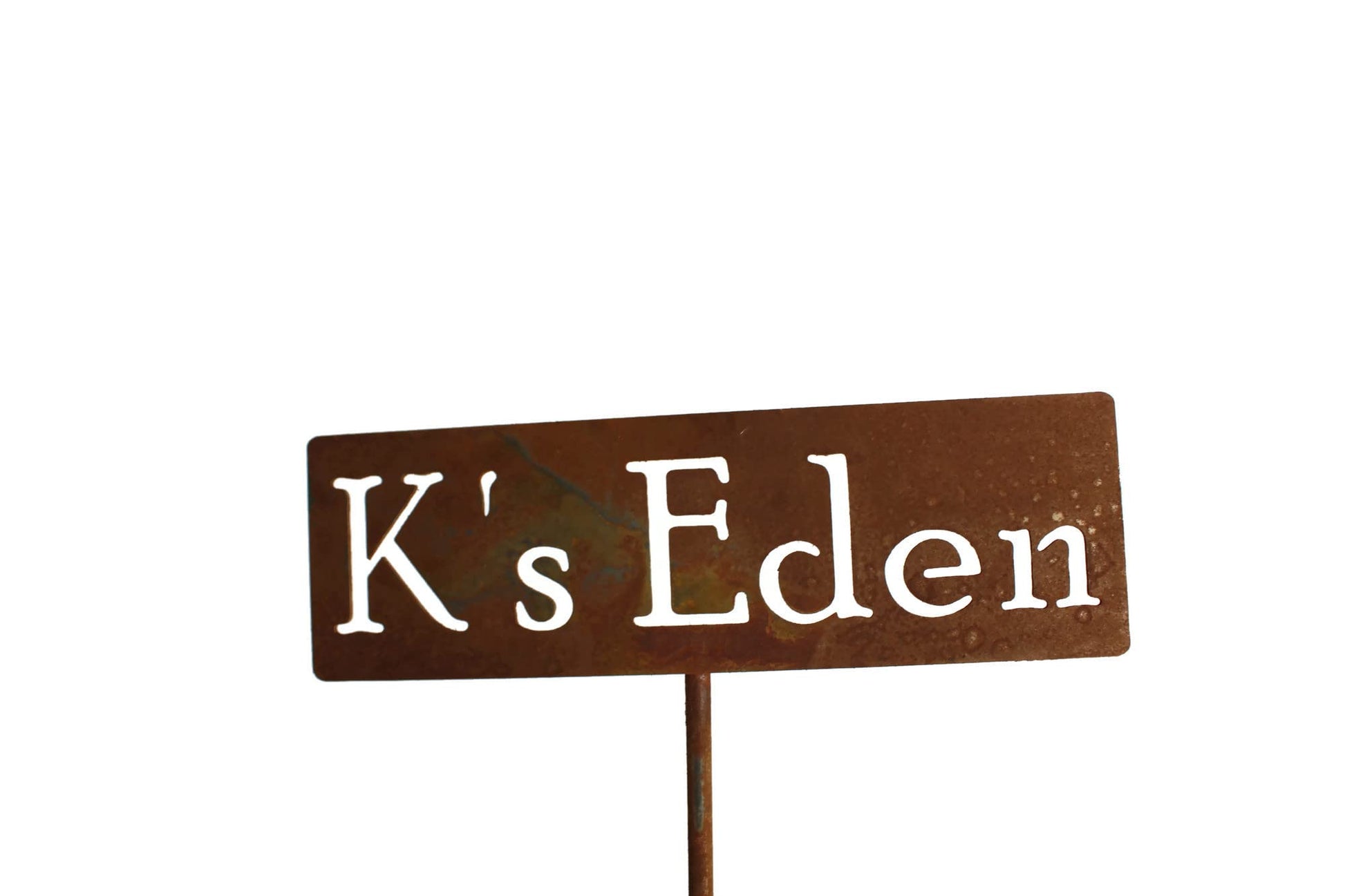 K's Eden rusted garden marker stake
