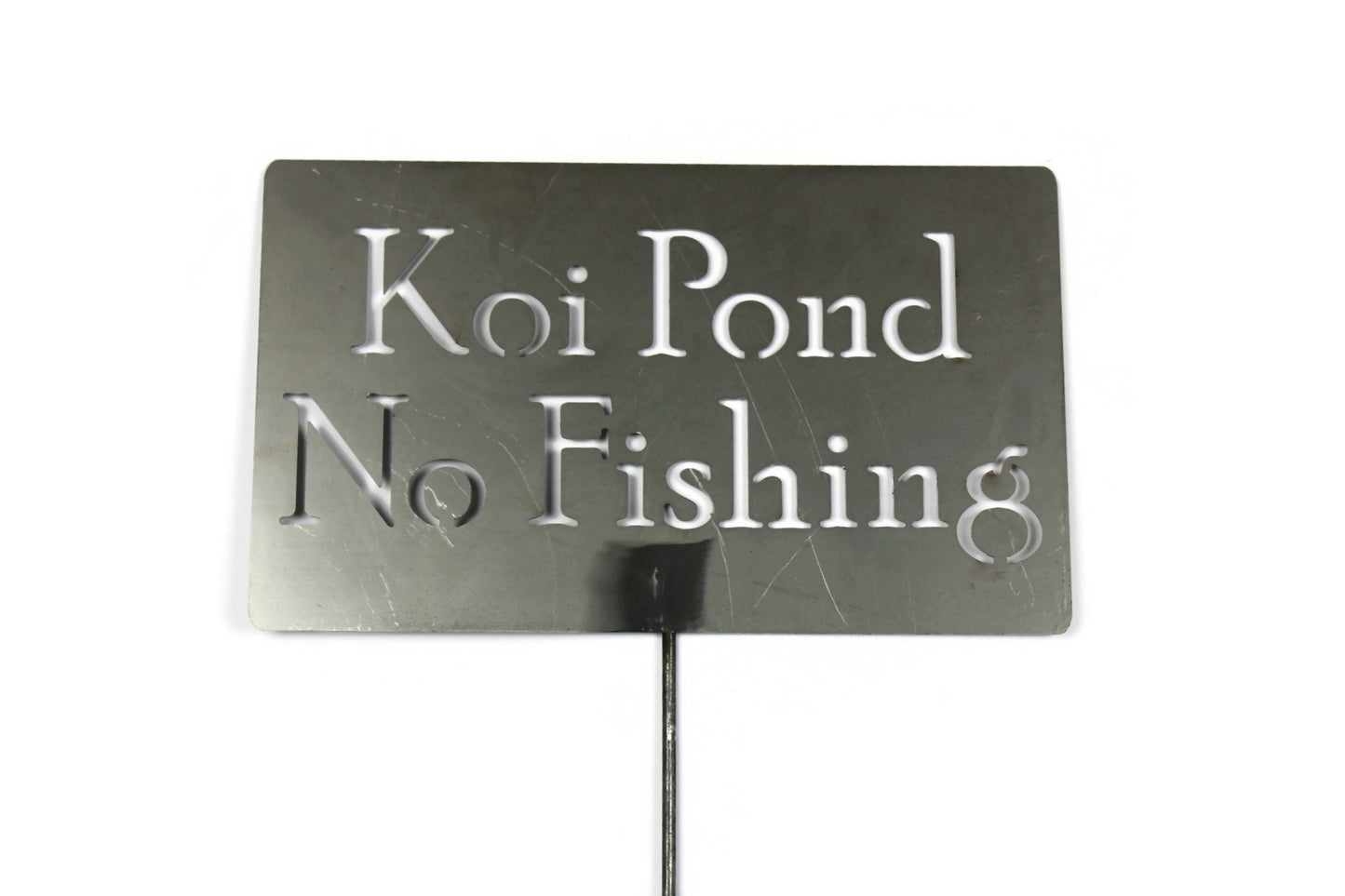 Koi Pond No Fishing Metal Marker Stake 20 to 48 Inches Tall