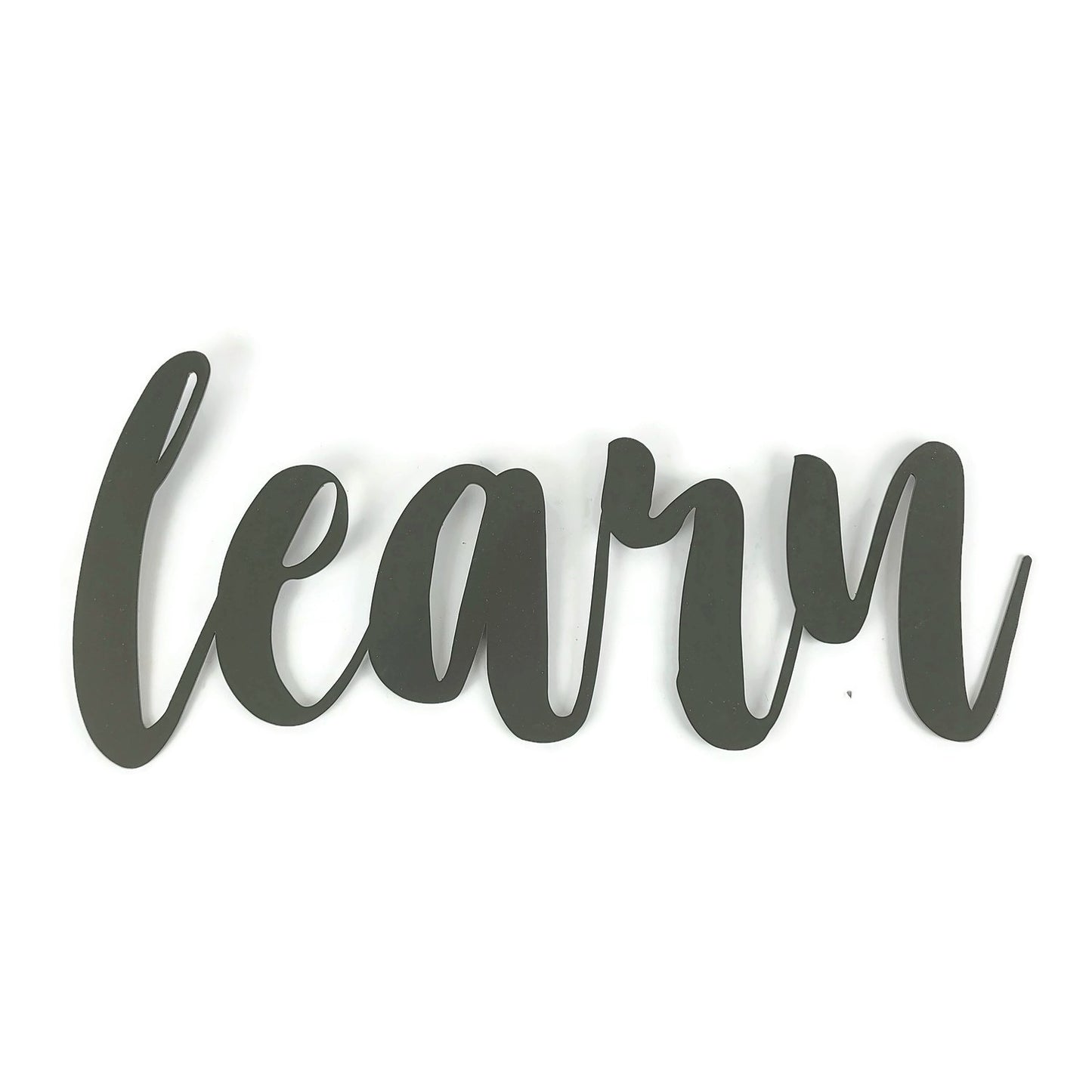 learn Metal Script Word Sign 10.75 to 17.5 Inches Wide