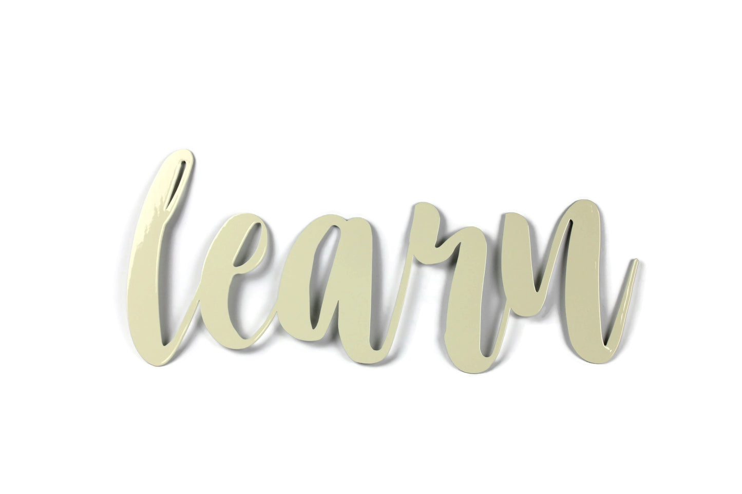 learn Metal Script Word Sign 10.75 to 17.5 Inches Wide