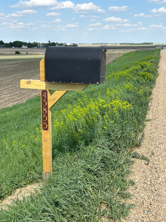 Vertical Mailbox Post Address or Name Metal Sign 18 Inches Tall