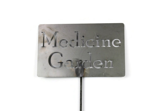 Medicine Garden Metal Garden Stake Sign 20 to 48 Inches Tall