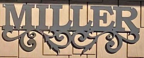 Family Name Custom Metal Sign 16 to 23 Inches Wide