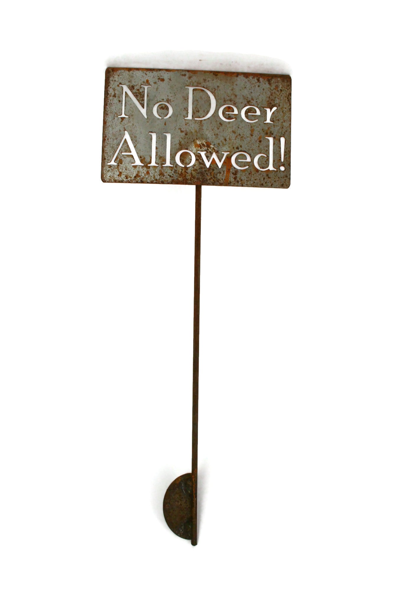 No Deer Allowed! Metal Yard Stake Sign 20 to 48 Inches Tall