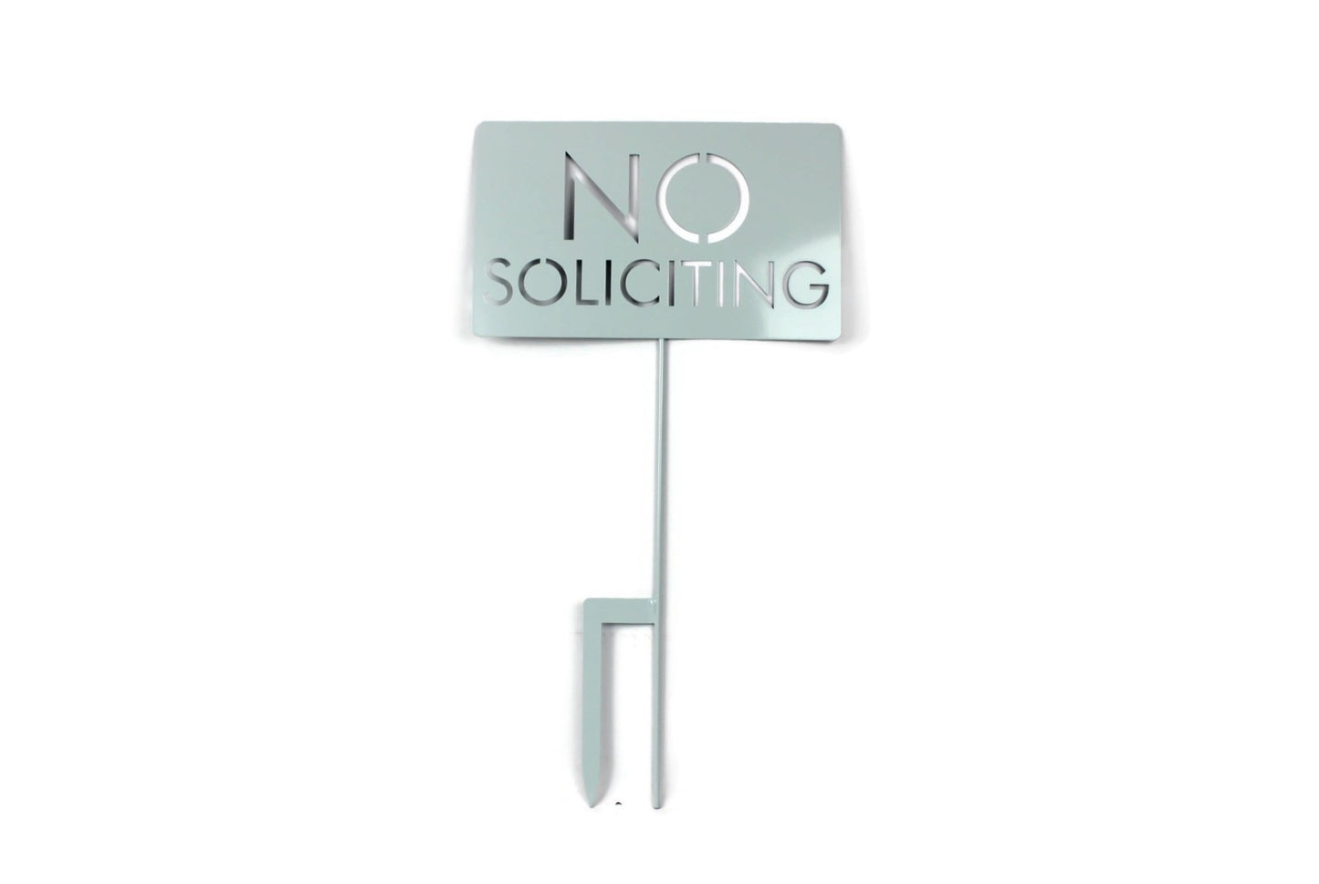 No Soliciting Block Text Metal Stake Sign 20 to 48 Inches Tall