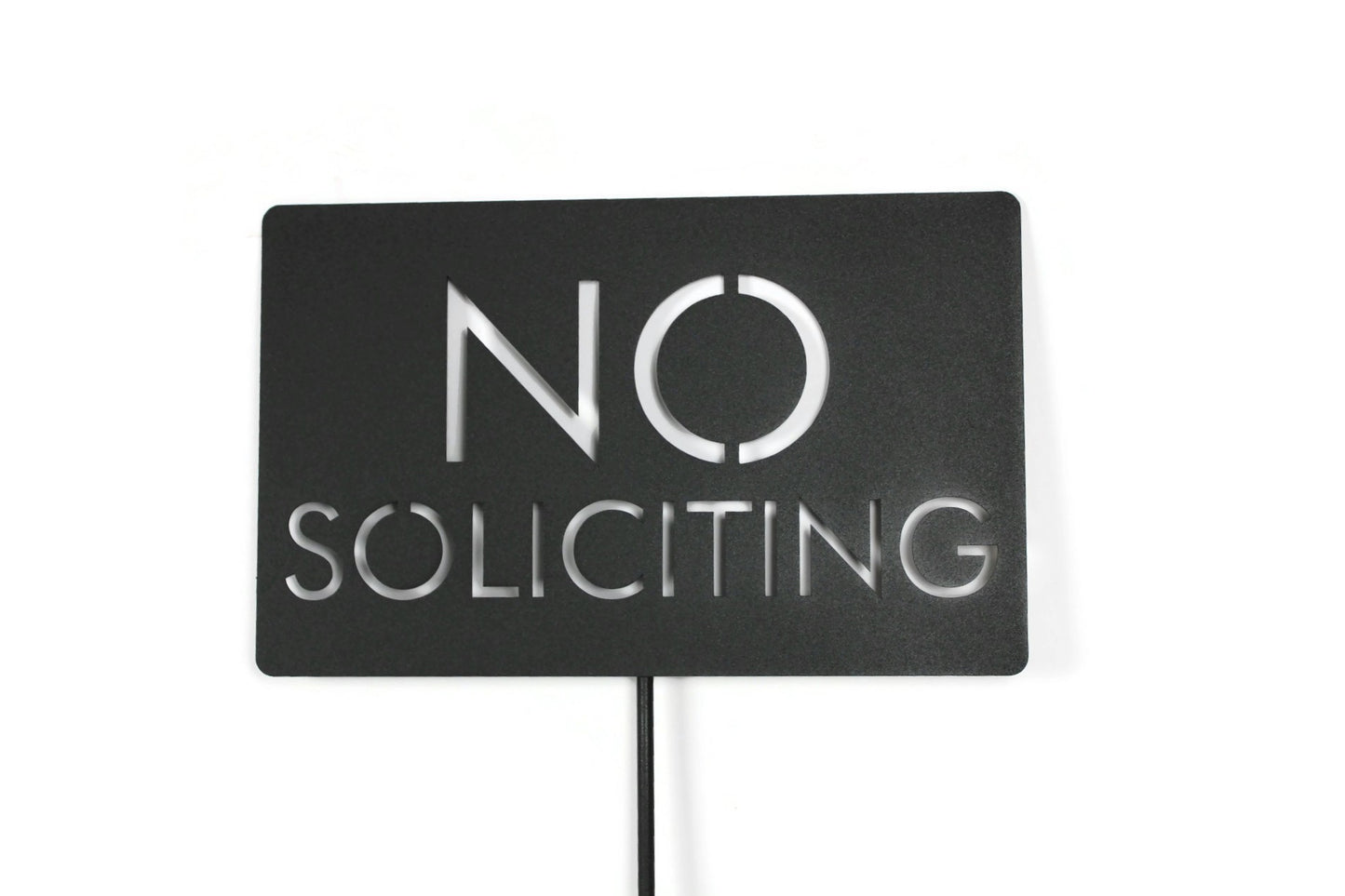 No Soliciting Block Text Metal Stake Sign 20 to 48 Inches Tall