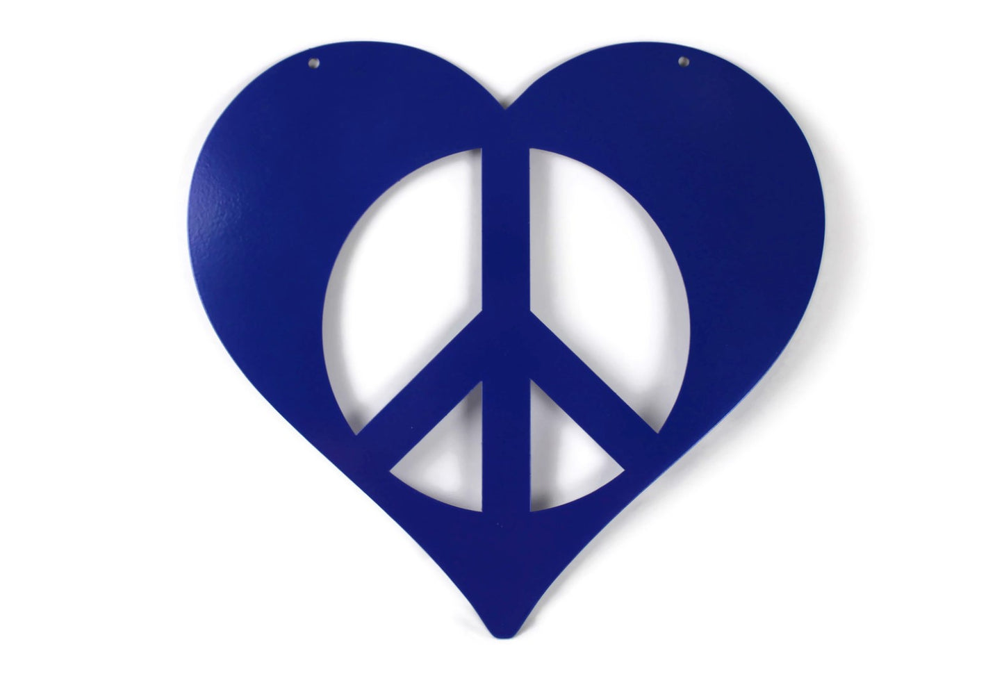 Peace Heart Symbol Metal Wall Art Sign 9 to 18 Inches Wide
