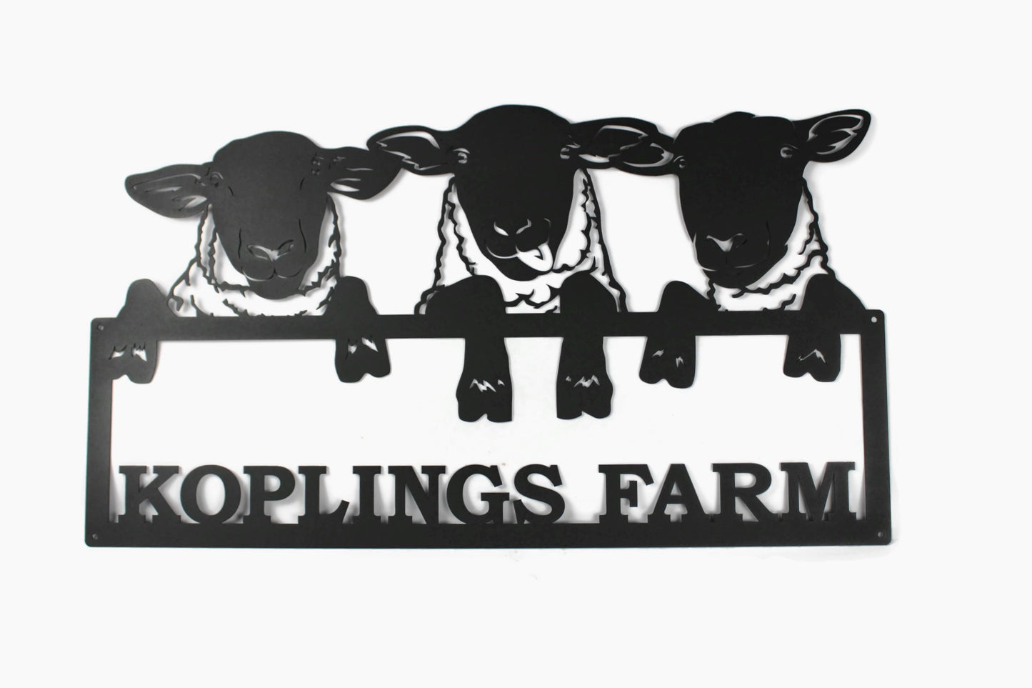 Family Farm Name Peek a Boo Sheep Sign 23 to 32 Inches Wide