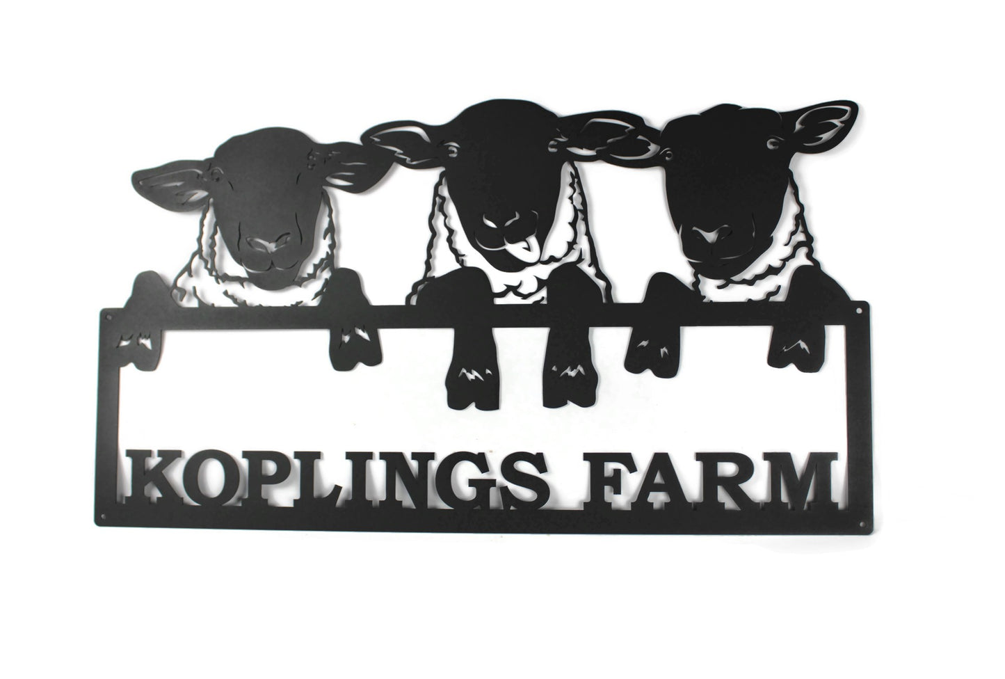 Family Farm Name Peek a Boo Sheep Sign 23 to 32 Inches Wide