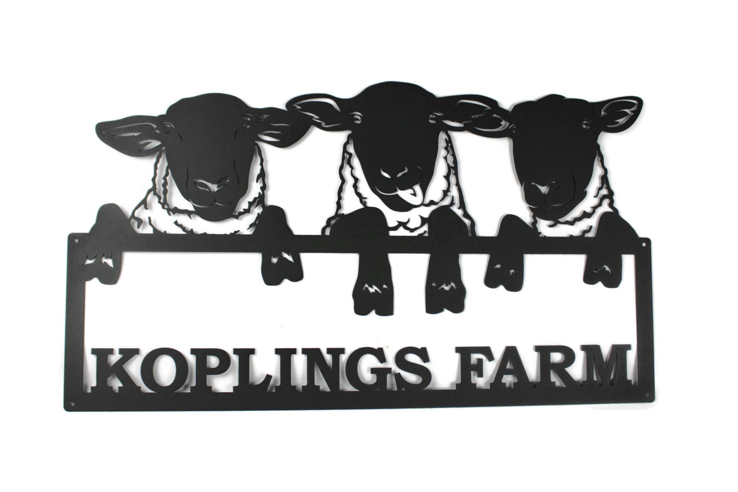 Family Farm Name Peek a Boo Sheep Sign 23 to 32 Inches Wide