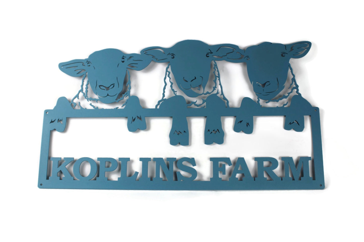 Family Farm Name Peek a Boo Sheep Sign 23 to 32 Inches Wide
