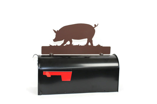 Pig Personalized Metal Mailbox Topper 17 Inches Wide - Does Not Include a Mailbox