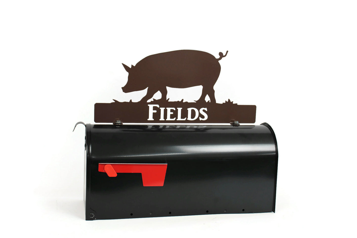 Pig Personalized Metal Mailbox Topper 17 Inches Wide - Does Not Include a Mailbox