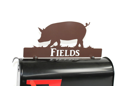 Pig Personalized Metal Mailbox Topper 17 Inches Wide - Does Not Include a Mailbox
