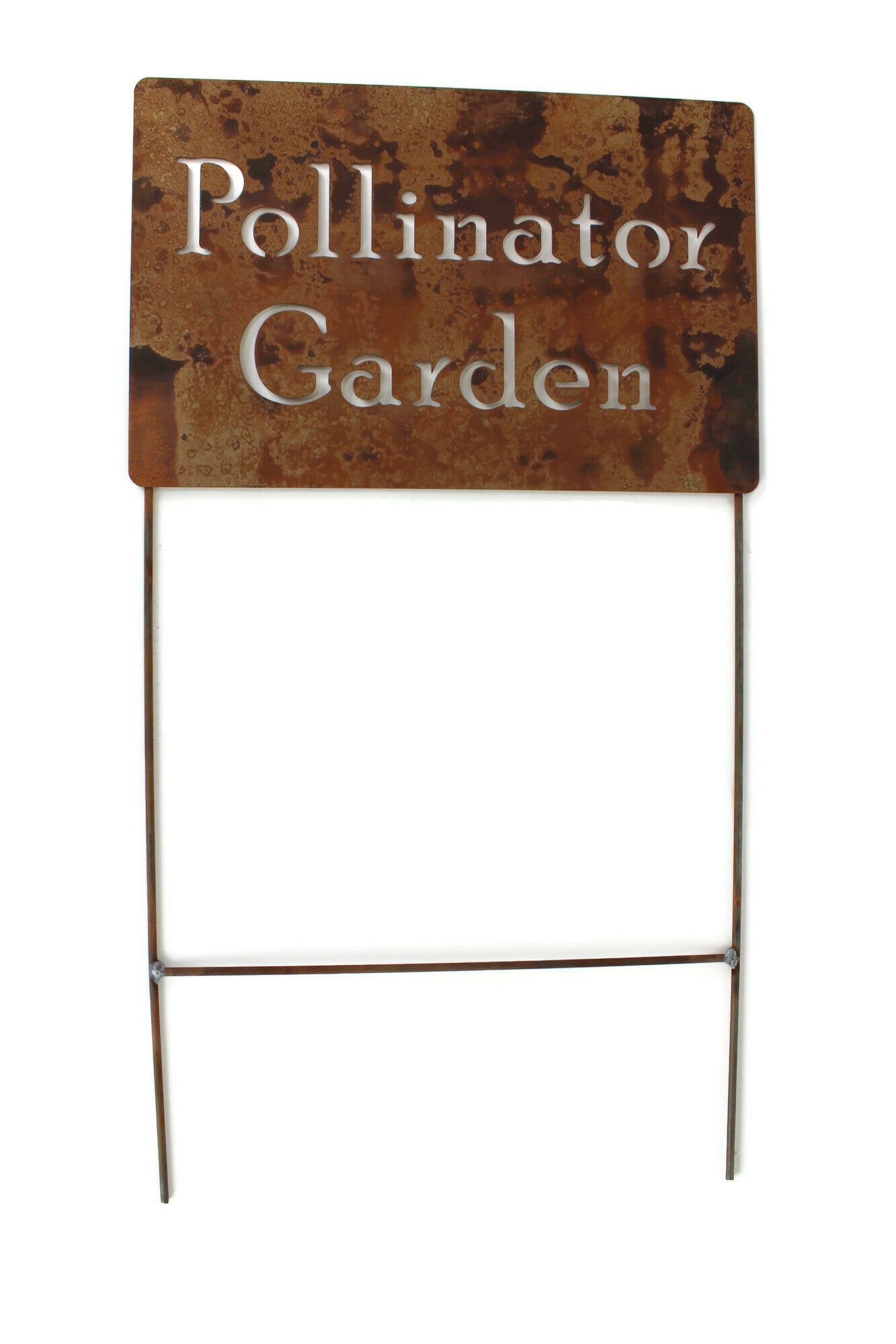 Pollinator Garden Metal Garden Stake Sign 20 to 48 Inches Tall