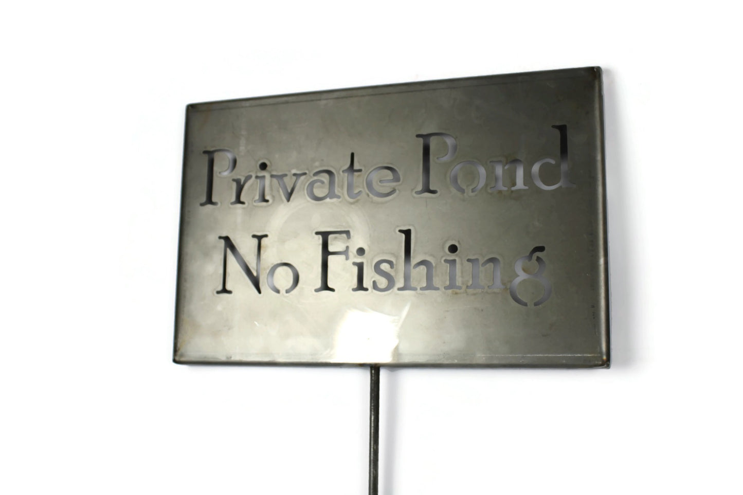 Private Pond No Fishing Metal Marker Stake 20 to 48 Inches Tall
