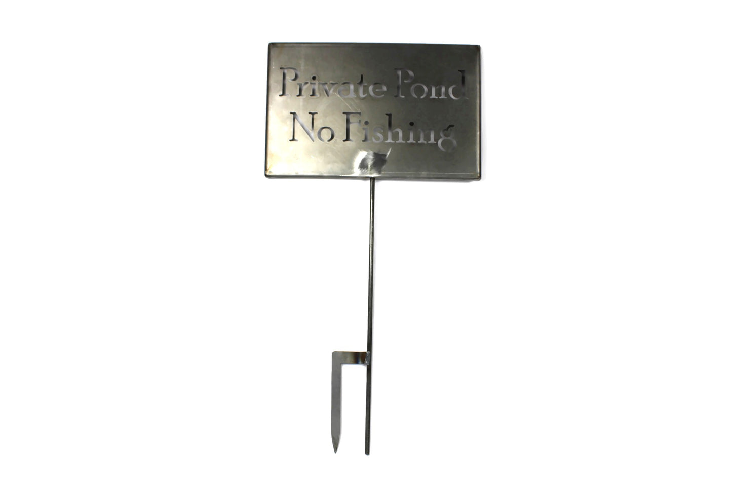 Private Pond No Fishing Metal Marker Stake 20 to 48 Inches Tall