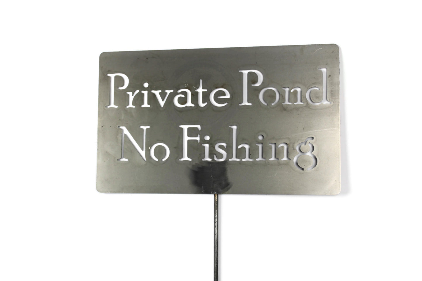 Private Pond No Fishing Metal Marker Stake 20 to 48 Inches Tall