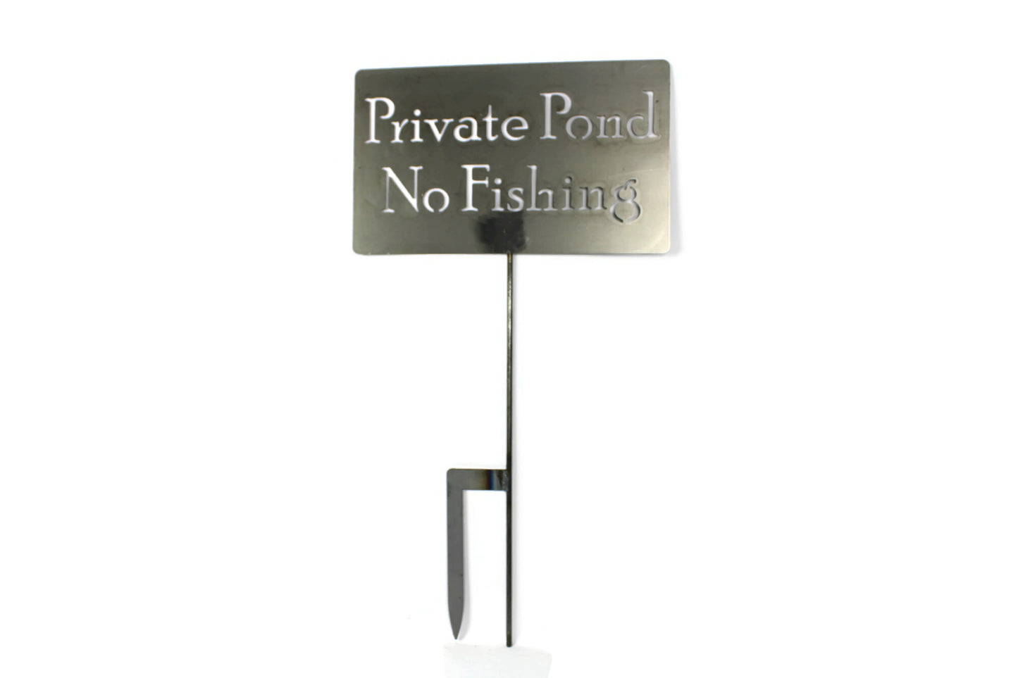 Private Pond No Fishing Metal Marker Stake 20 to 48 Inches Tall