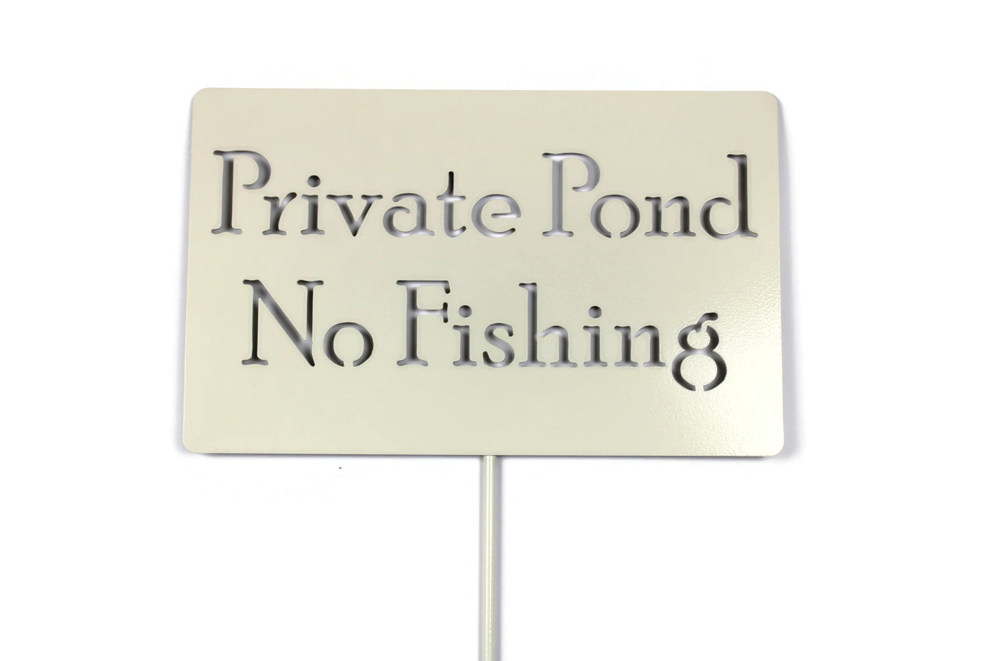 Private Pond No Fishing Metal Marker Stake 20 to 48 Inches Tall