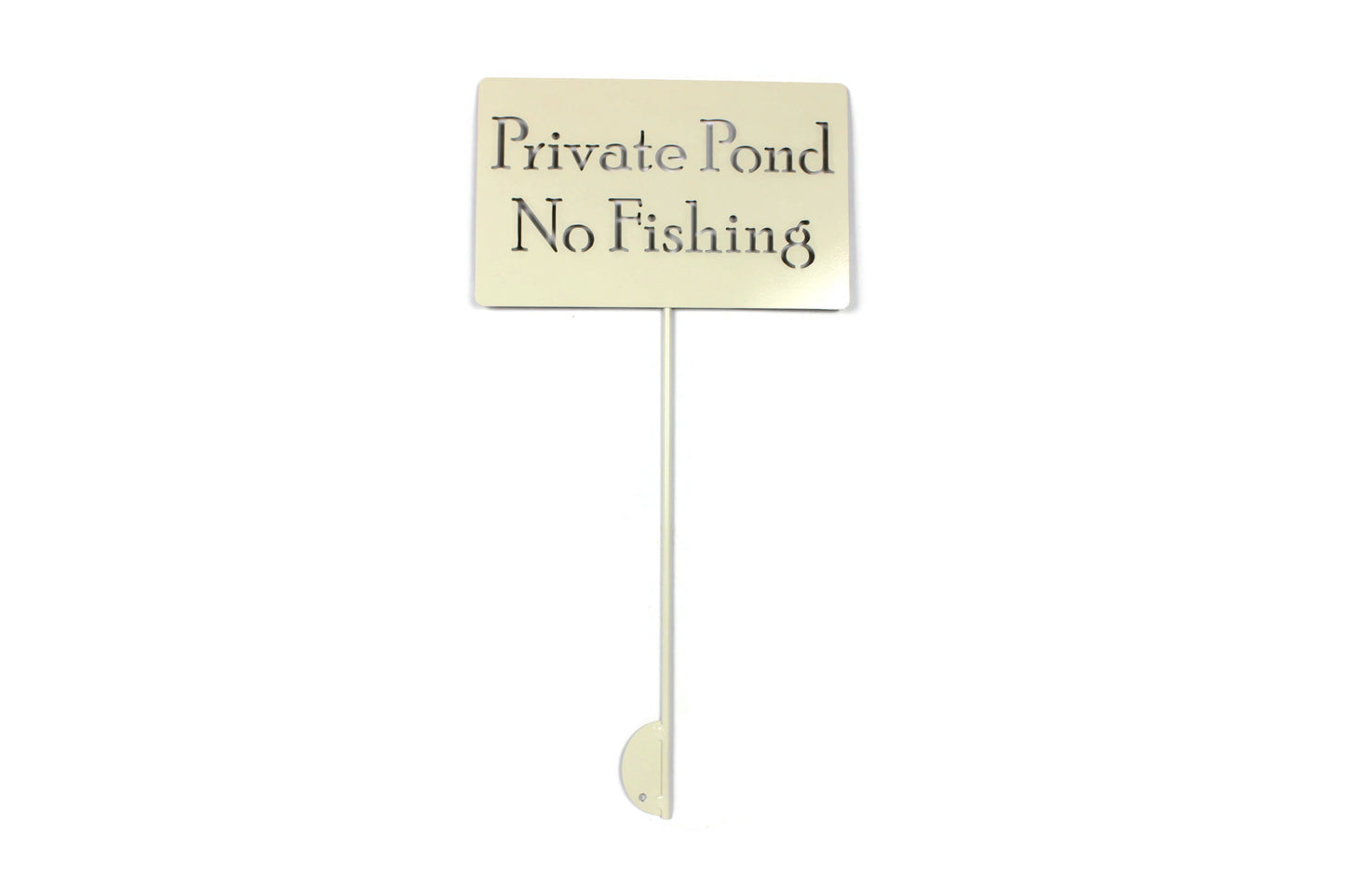 Private Pond No Fishing Metal Marker Stake 20 to 48 Inches Tall