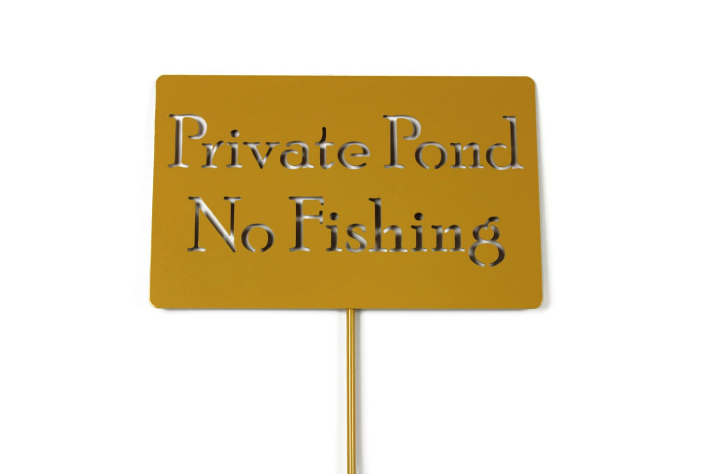 Private Pond No Fishing Metal Marker Stake 20 to 48 Inches Tall