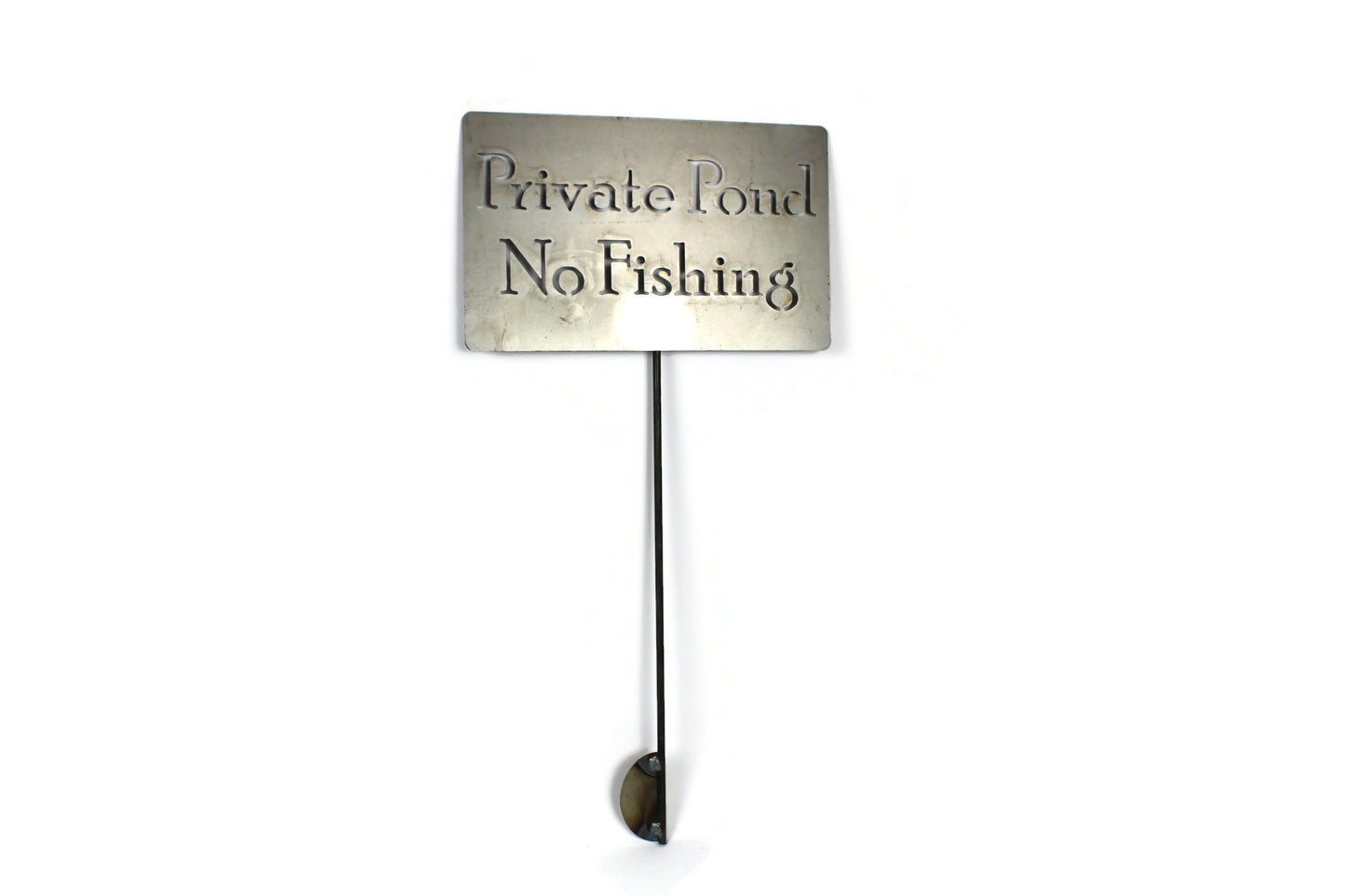 Private Pond No Fishing Metal Marker Stake 20 to 48 Inches Tall
