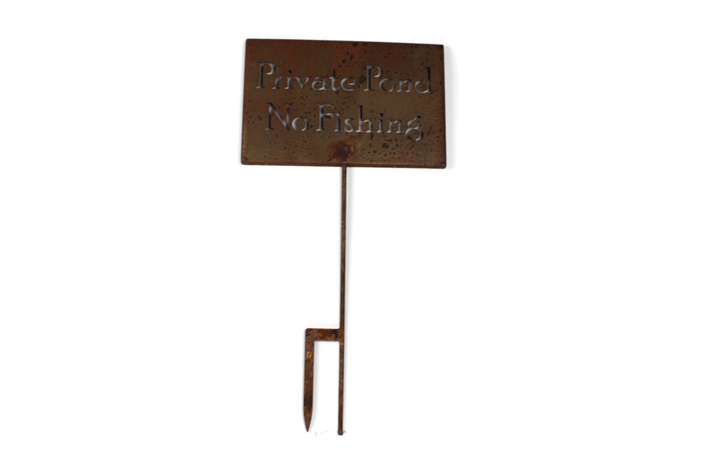 Private Pond No Fishing Metal Marker Stake 20 to 48 Inches Tall