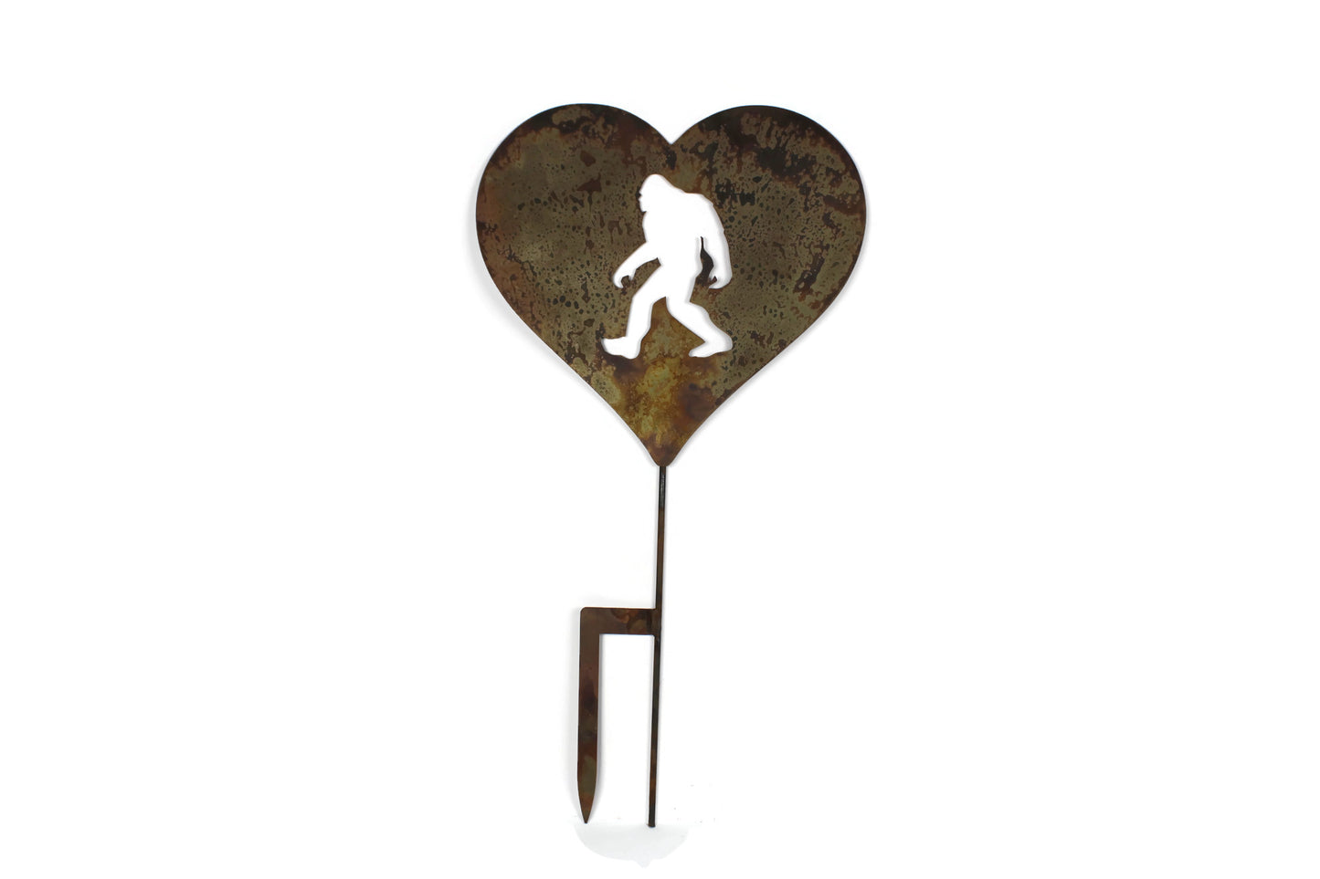 Sasquatch Metal Heart Stake 21 to 28 Inches Tall