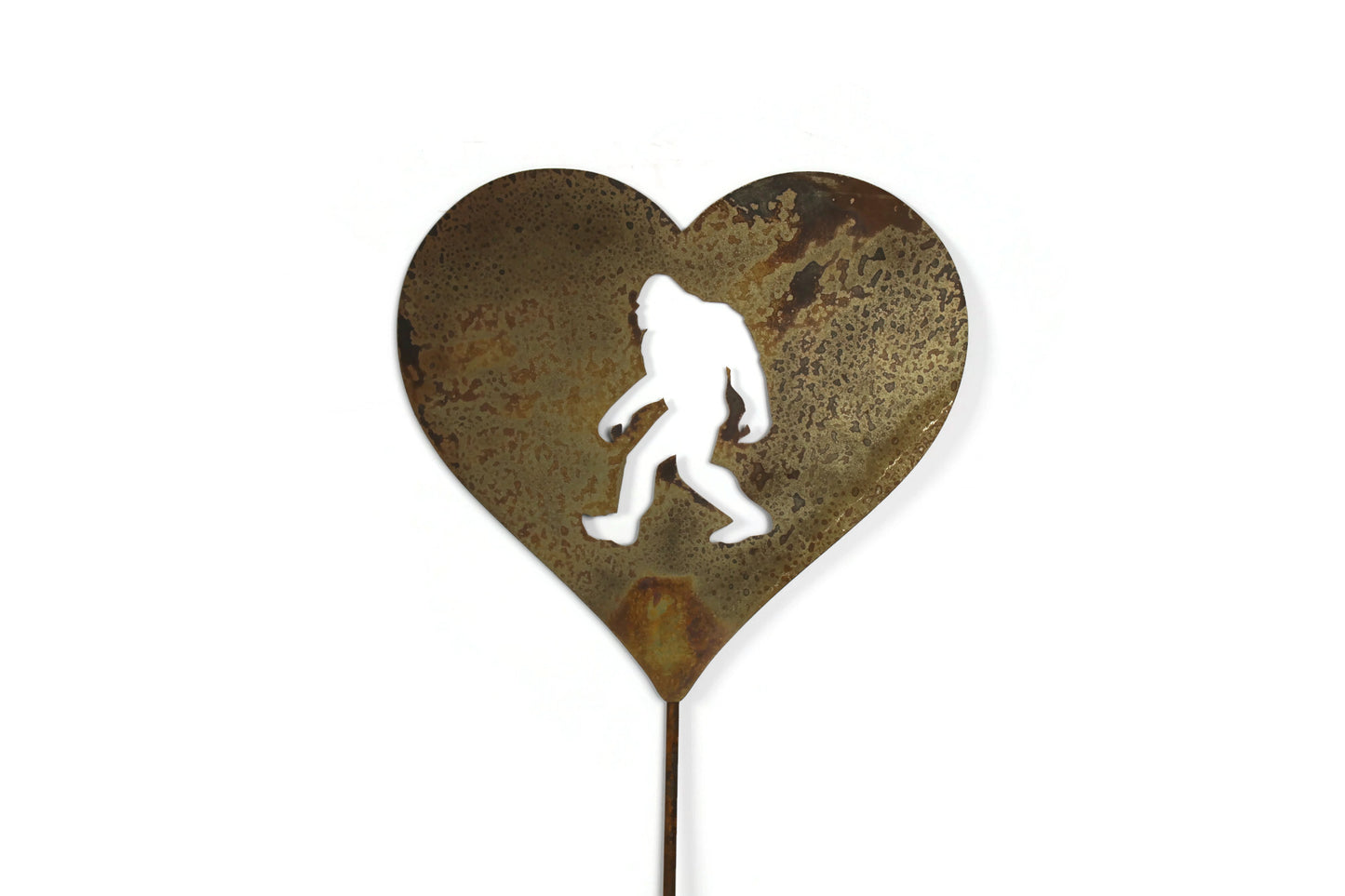 Sasquatch Metal Heart Stake 21 to 28 Inches Tall