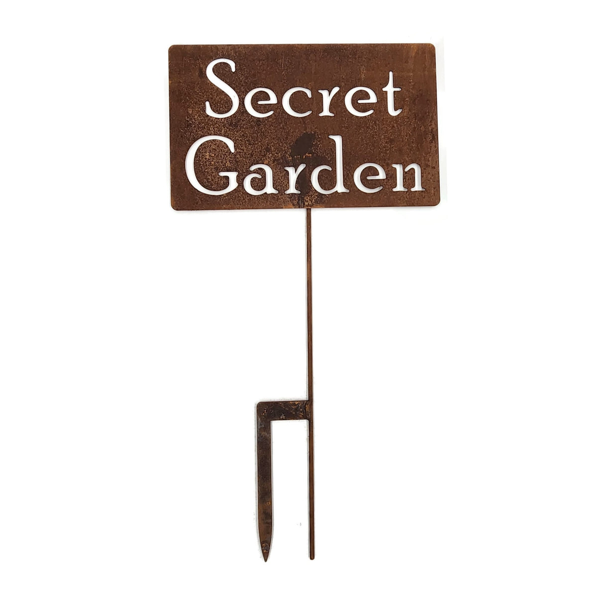 Secret Garden large rusty garden stake sign