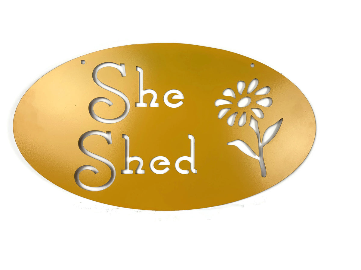 Metal She Shed Garden Sign 18 Inches Wide