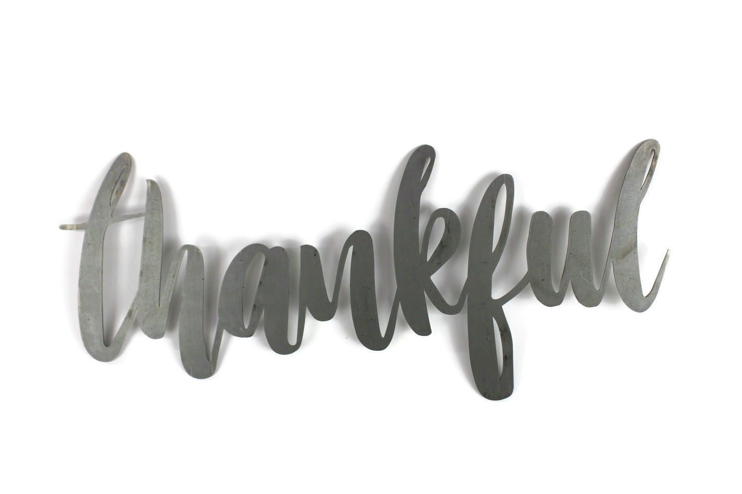 thankful Metal Script Word Sign 16 to 20 Inches Wide