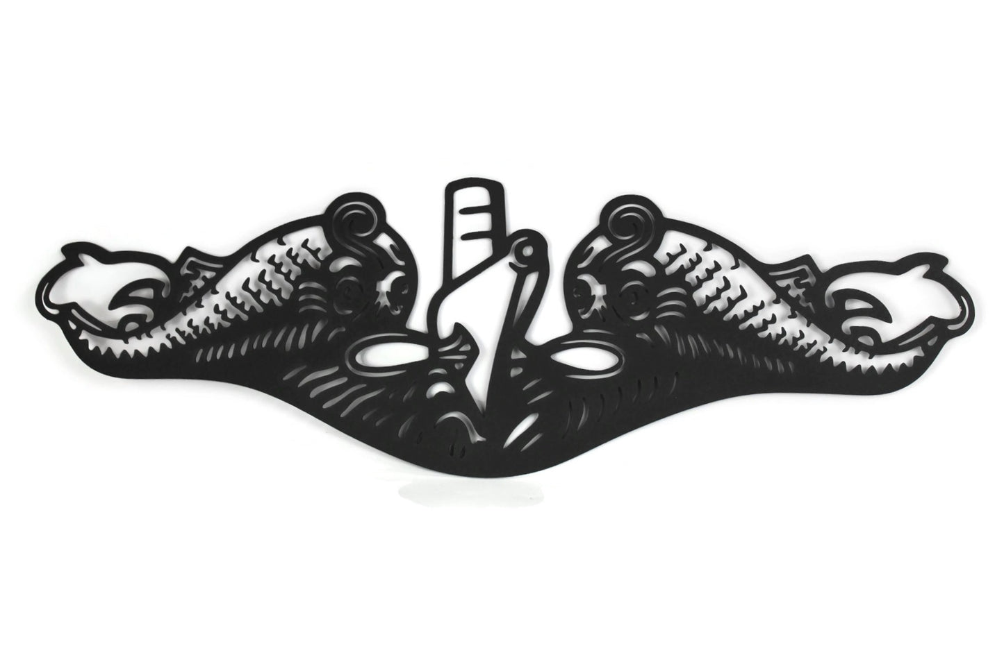 US Navy Submarine Silver Service Pin Stainless Steel Dolphins Wall Art 25 Inches Wide - Official Licensed Seller