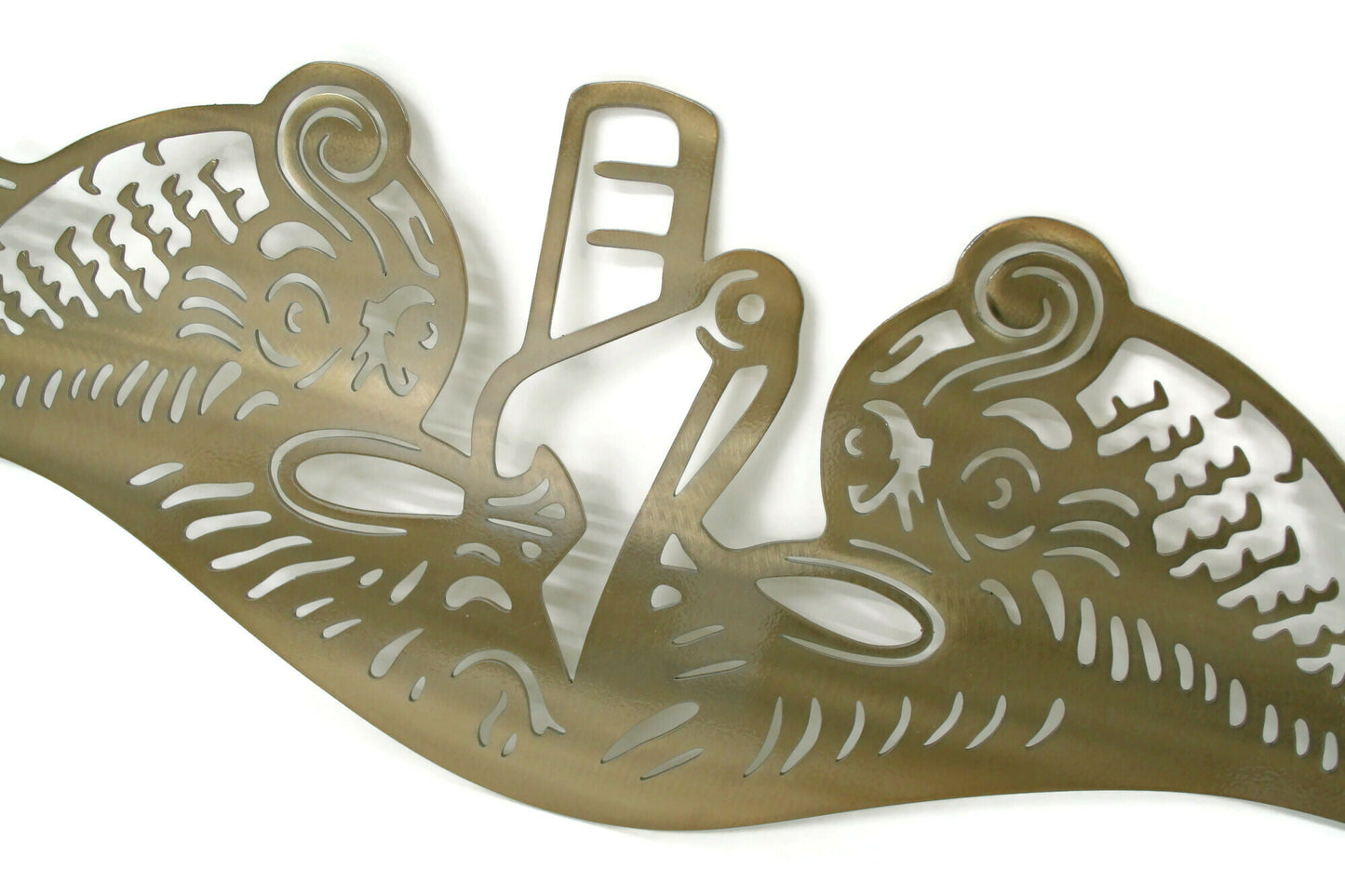 US Navy Submarine Service Pin Gold Officer Dolphins Stainless Steel Wall Art 25 Inches Wide - Official Licensed Seller