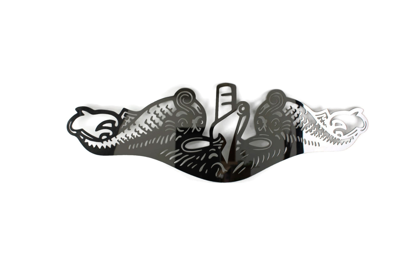 US Navy Submarine Silver Service Pin Stainless Steel Dolphins Wall Art 25 Inches Wide - Official Licensed Seller