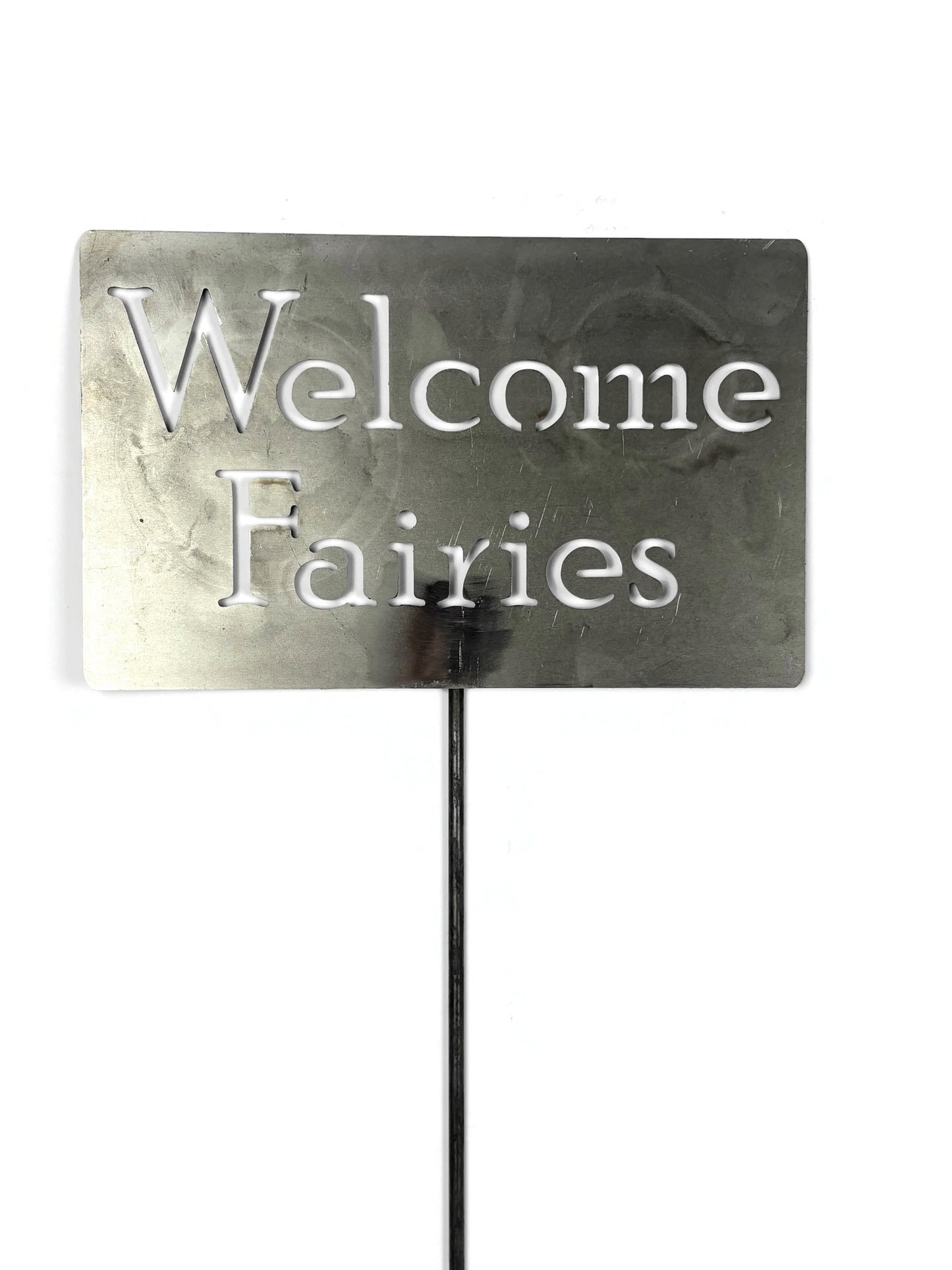 Welcome Fairies Metal Yard Sign 20 to 48 Inches Tall