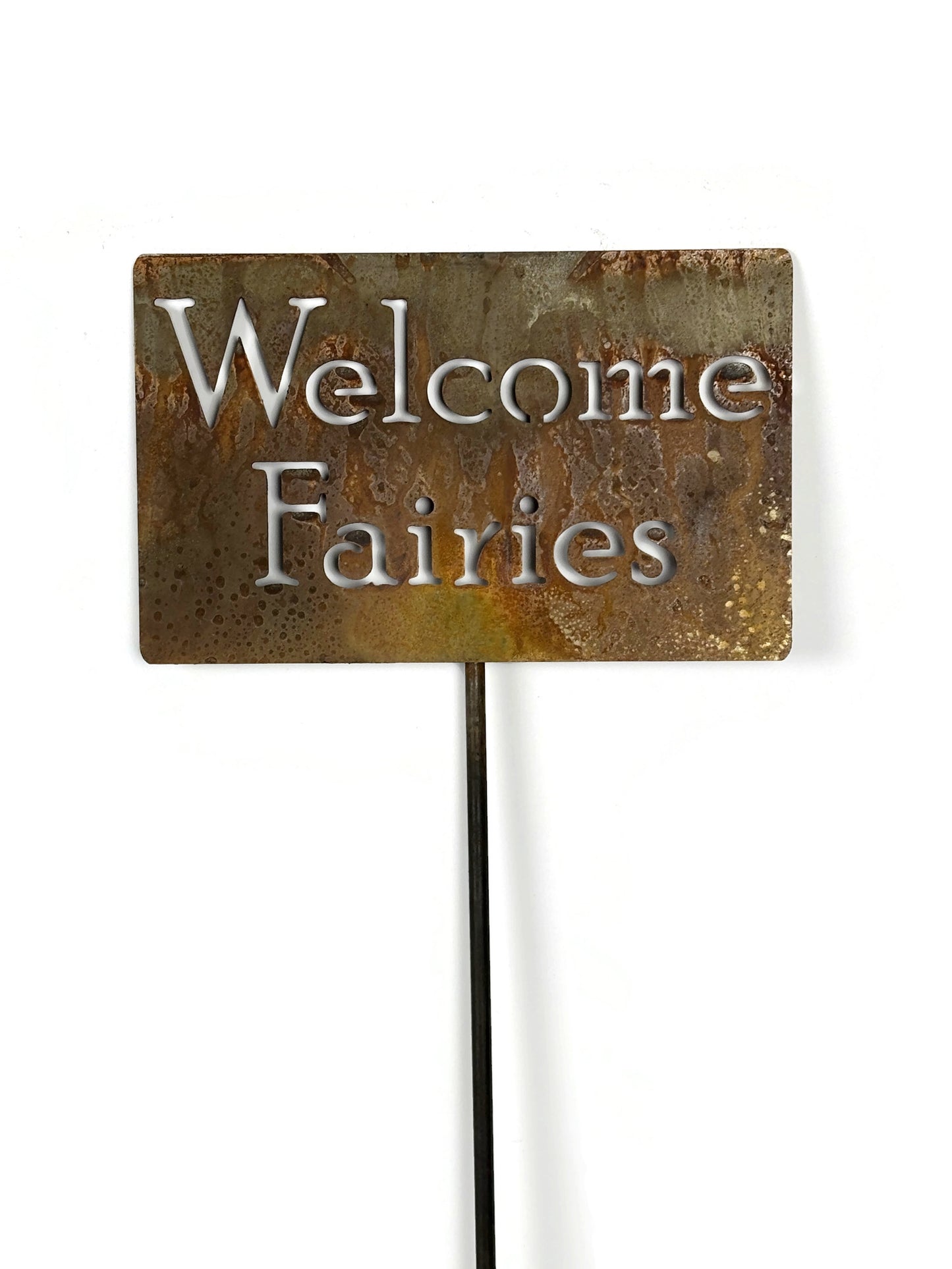 Welcome Fairies Metal Yard Sign 20 to 48 Inches Tall