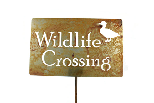 Wildlife Crossing Metal Duck Yard Stake Sign 20 to 48 Inches Tall