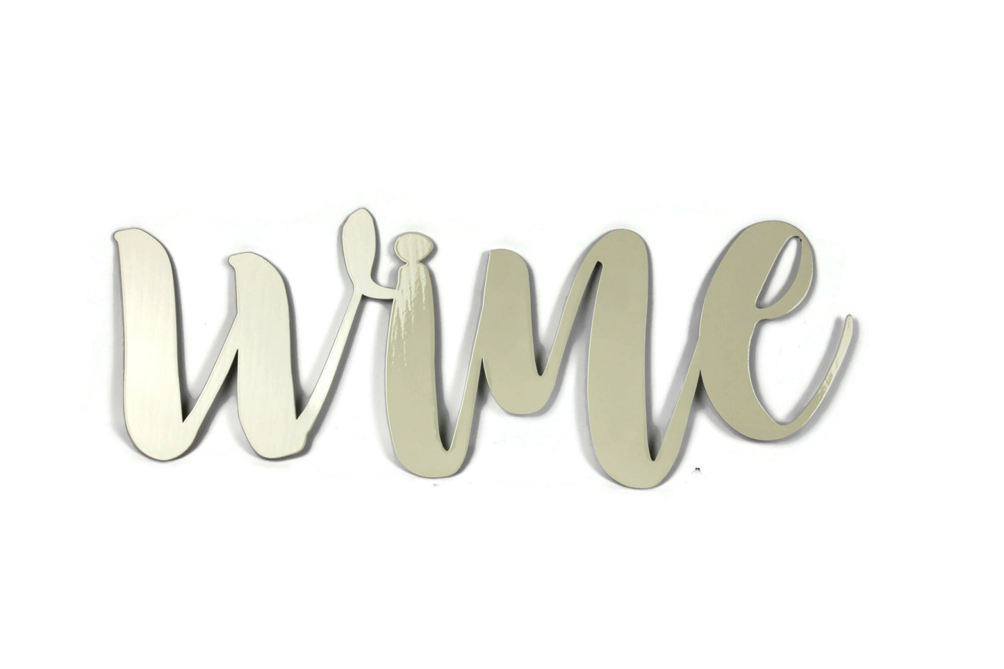 wine Metal Script Word Sign 11.75 to 18 Inches Wide