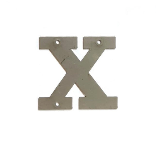 Metal Letters and Numbers Blocky Square Font 4" Tall Raw & Rust