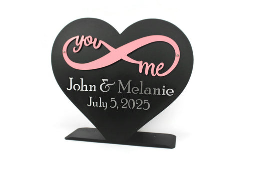 Infinity Heart Stake Layered Metal Sign 16 to 22 Inches Wide