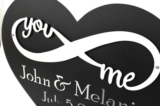 Infinity Heart Stake Layered Metal Sign 16 to 22 Inches Wide